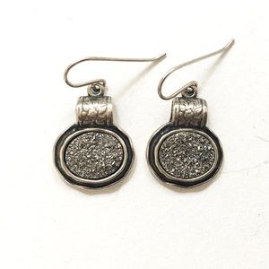 Silver Druzy Earrings